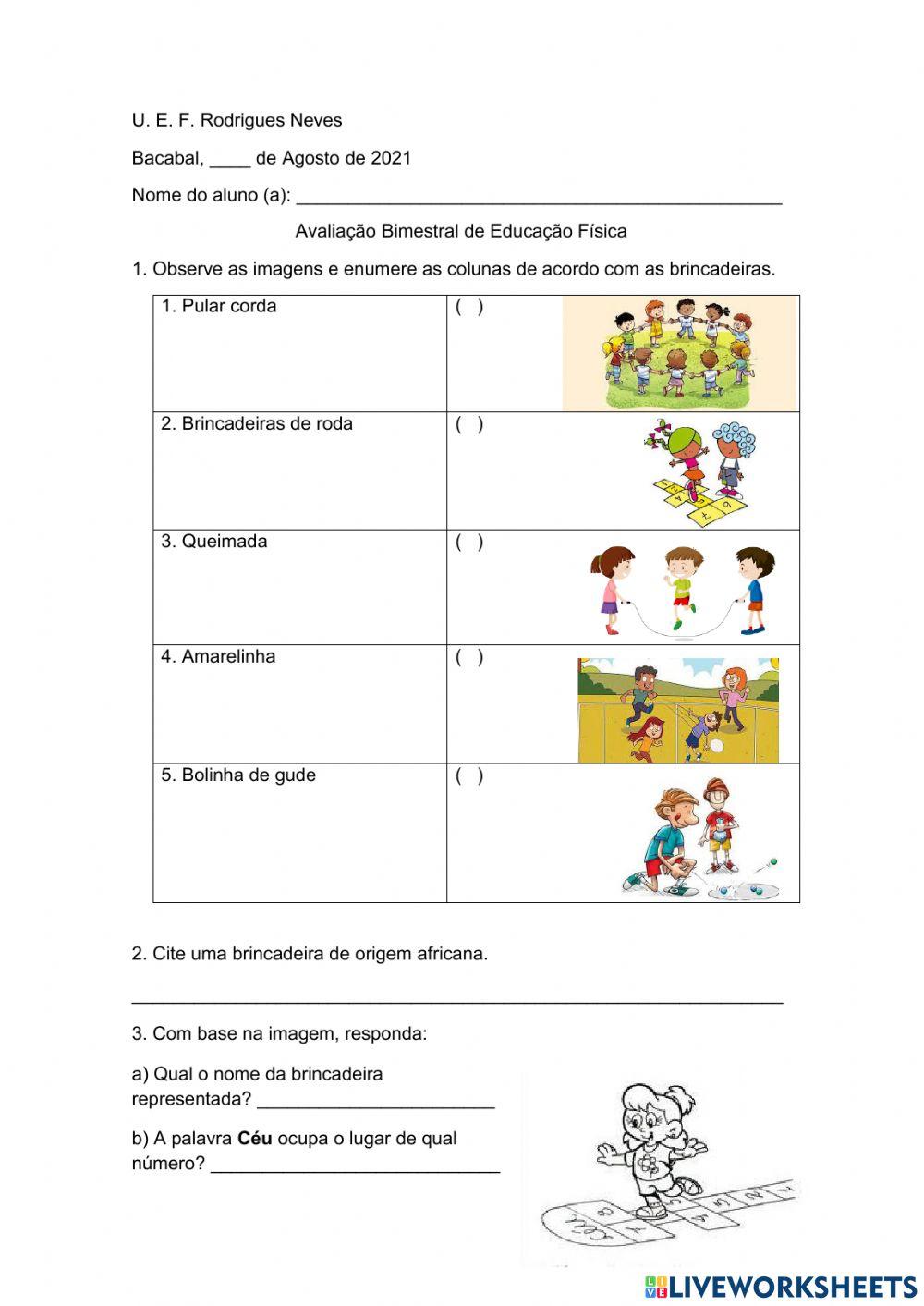 Avaliação de educação física