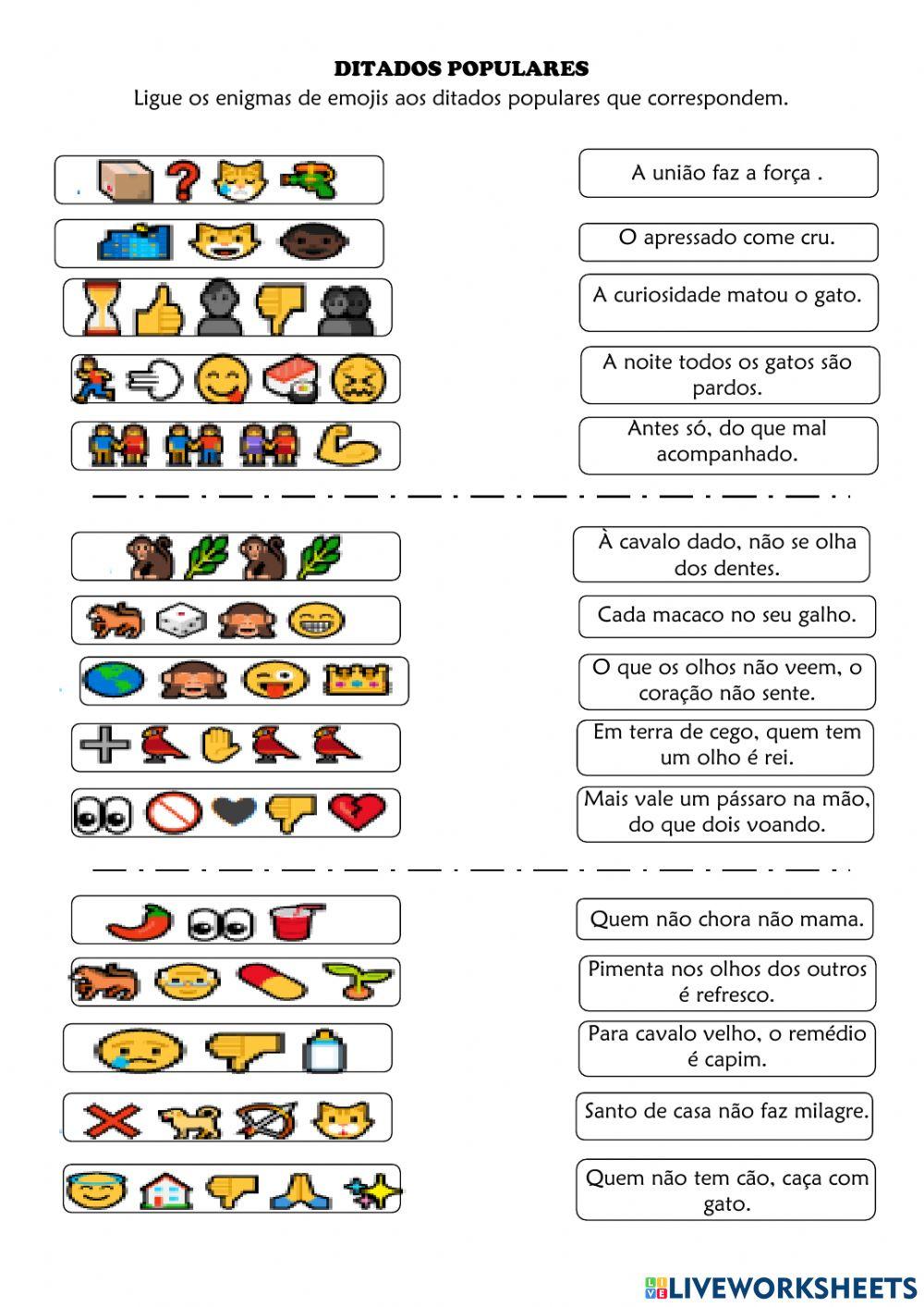 Ditados populares em emoticons