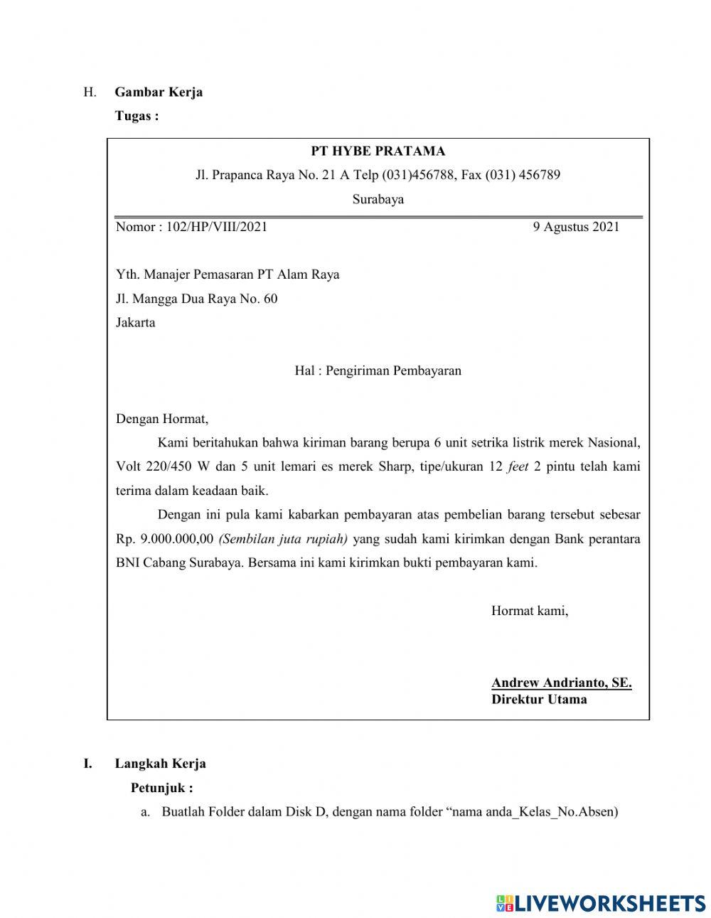 LKPD Praktikum Teknologi Perkantoran - Aplikasi Pengolah Kata - menu Home
