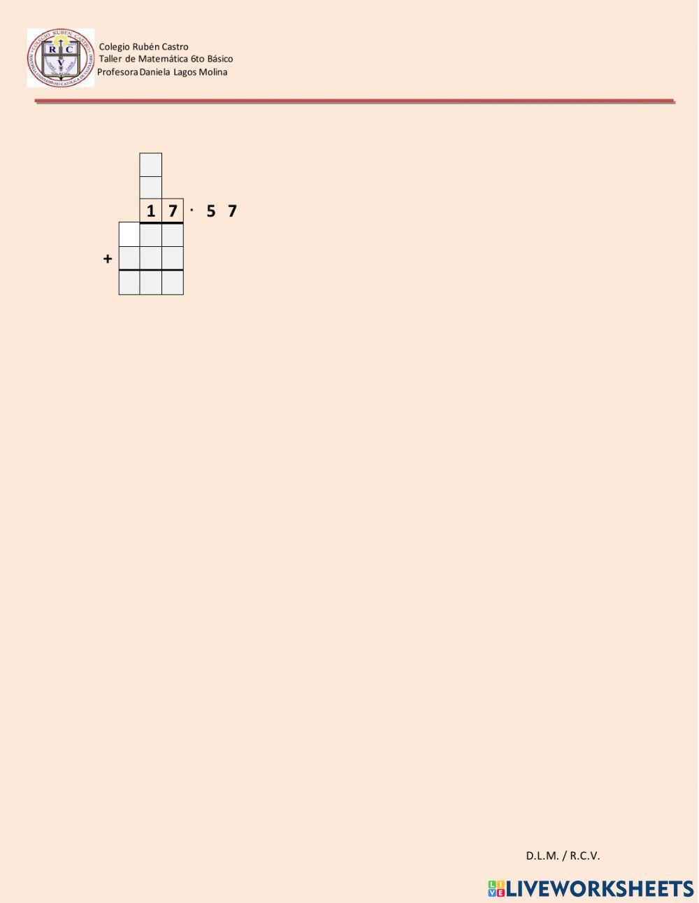 Algoritmo de la multiplicación