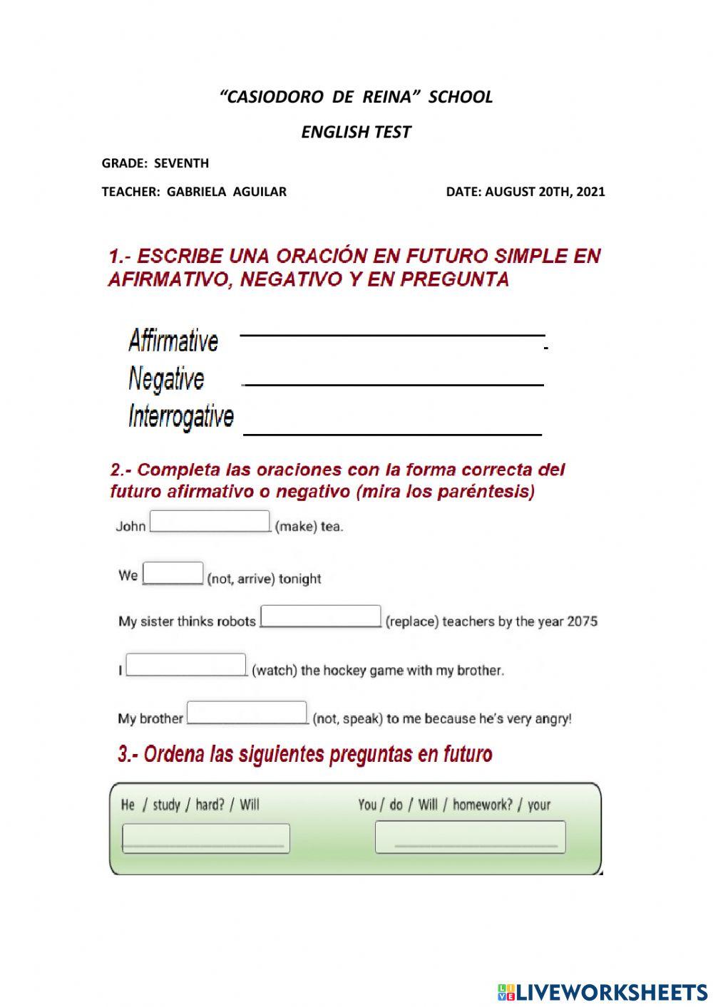 Will & first conditional