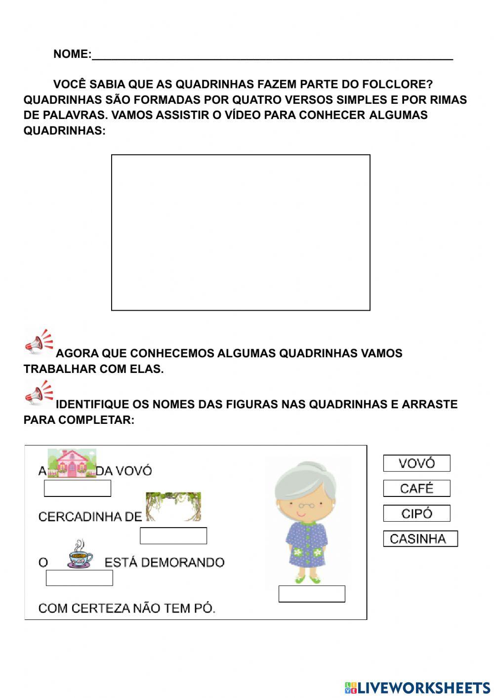 Quadrinhas- folclore