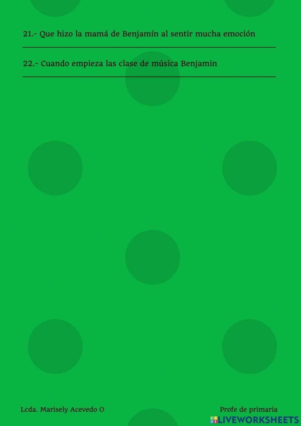 Obra literaria el tesoro de benjamin