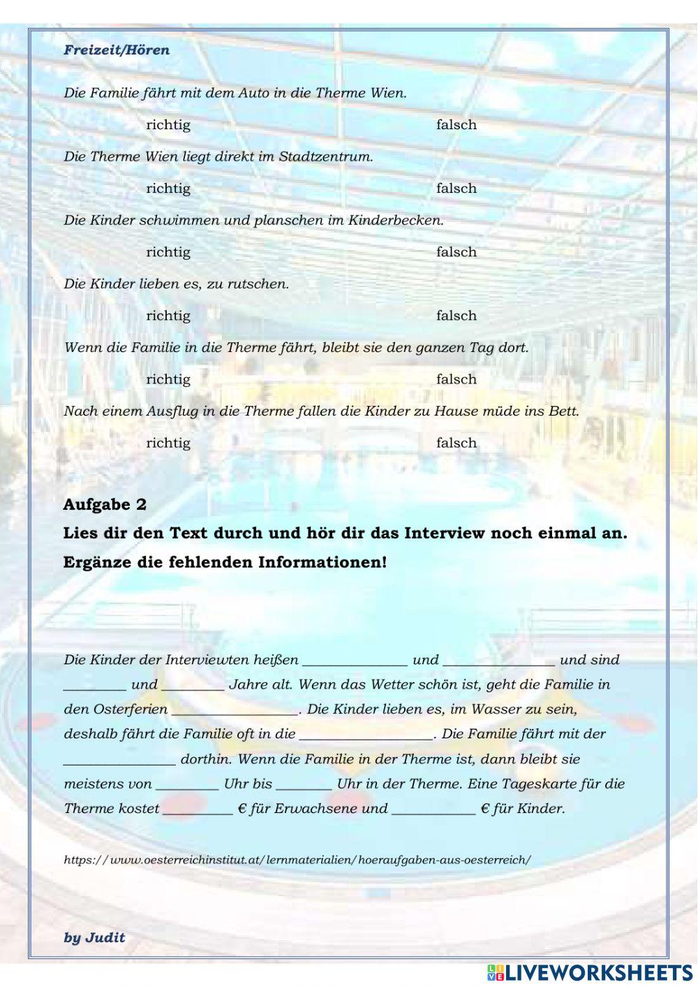 Freizeitaktivitäten