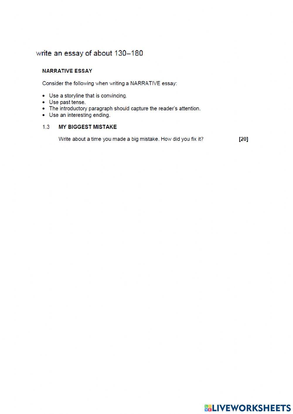 English paper 3 Essay part 1