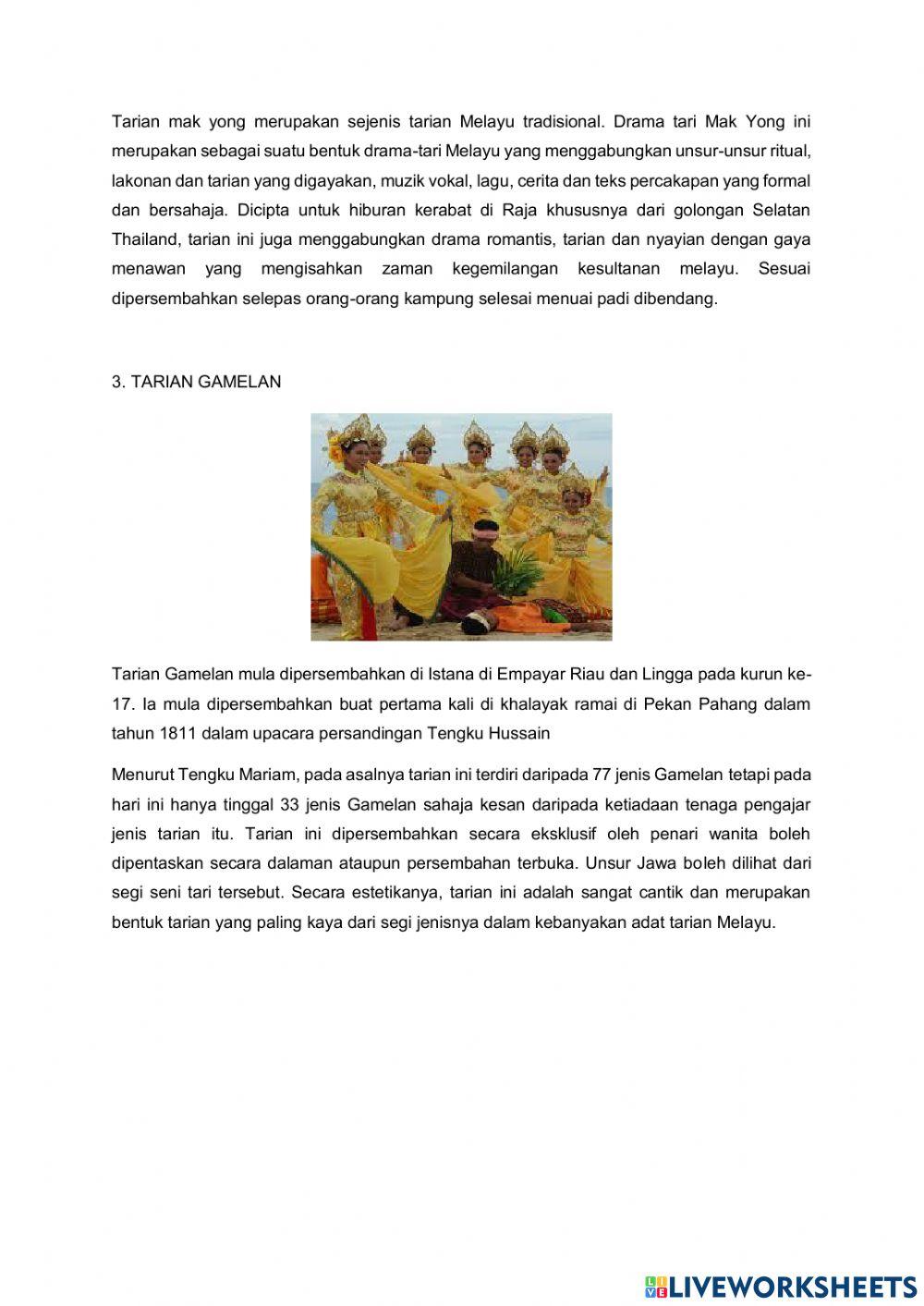 Jenis Tarian Kebudayaan di Malaysia