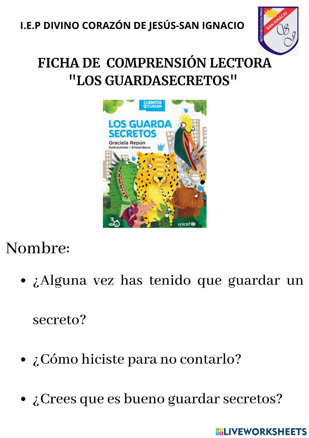 Ficha de comprensión lectora -Los guardasecretos-