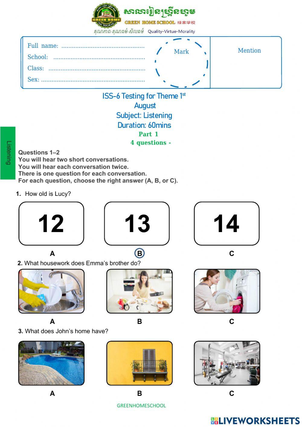 ISS-6 Theme 1 (Listening)