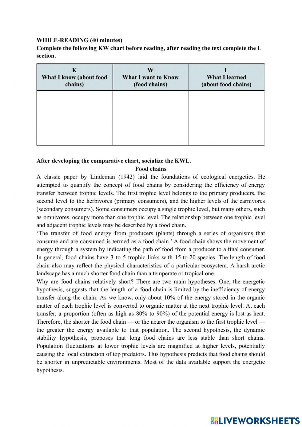Food Chains online pdf activity Biology Diagrams
