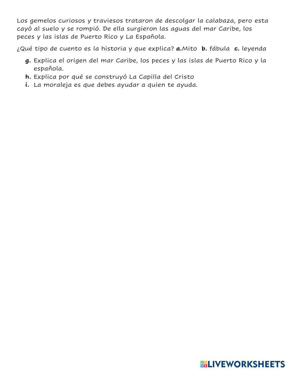 Repaso de mito, fábula y leyenda