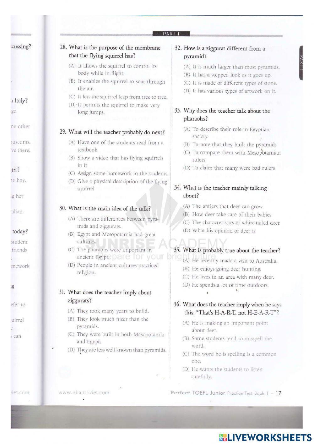 TOEFL Junior listening test 1