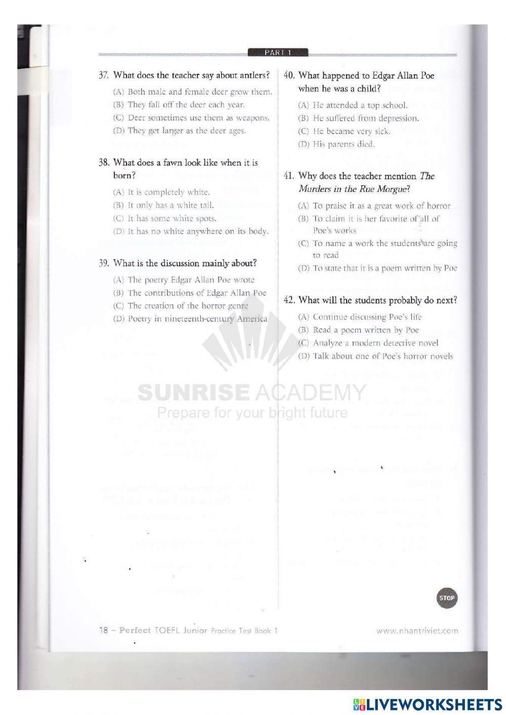 TOEFL Junior listening test 1