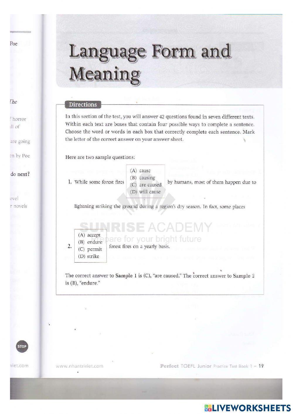 TOEFL Junior listening test 1