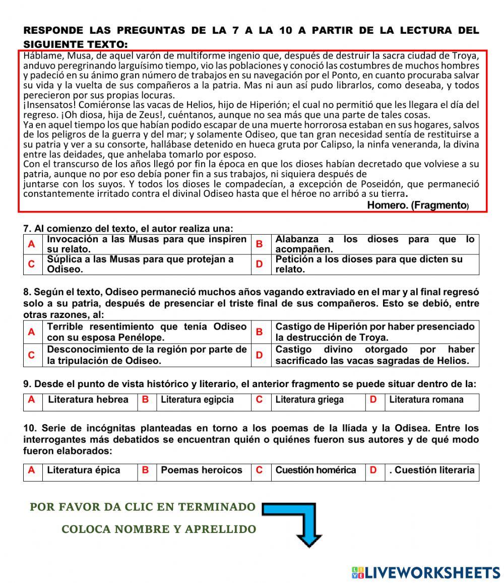 Evaluación de Literatura