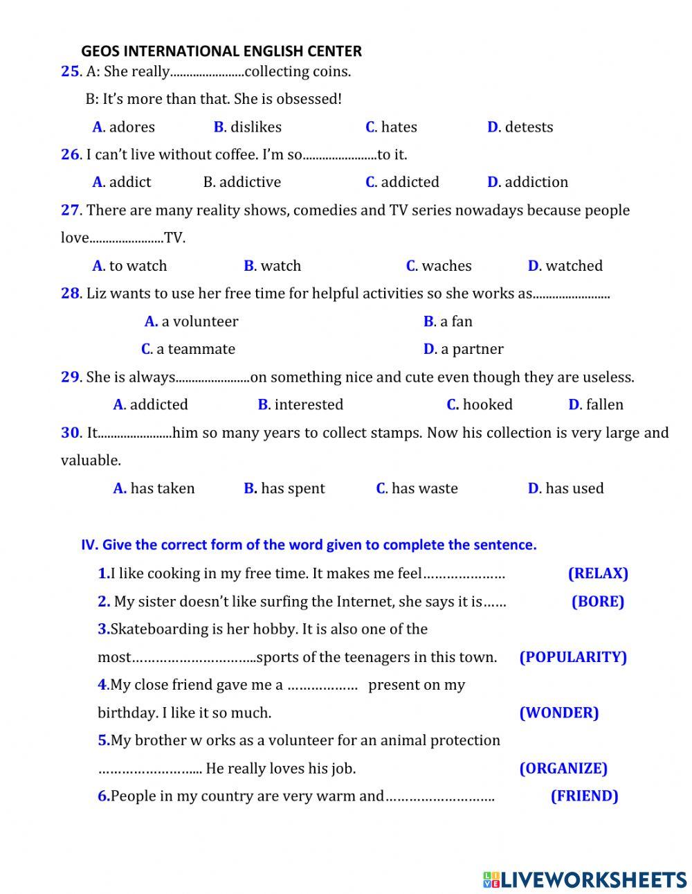 Practice unit 1-Grade 8