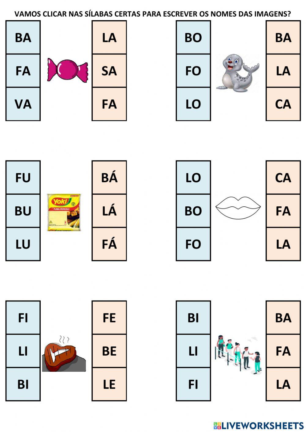 Clicando certo b f l