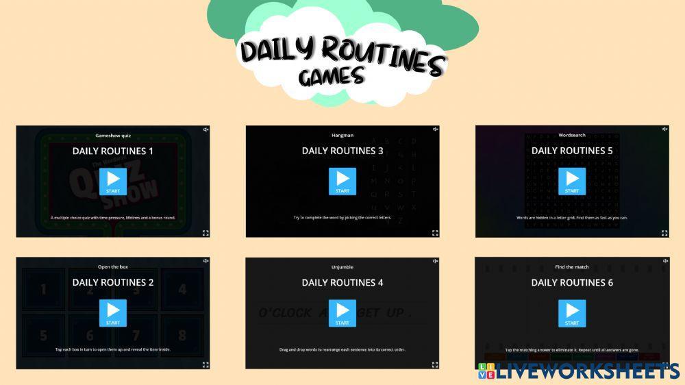 Daily routines games