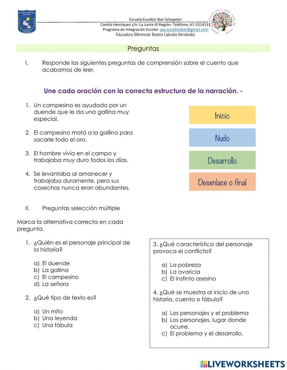 Actividad -La gallina de los huevos de oro-