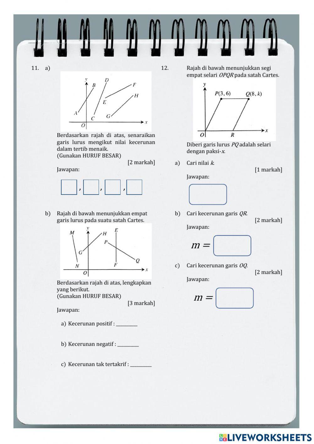 Kecerunan Garis Lurus
