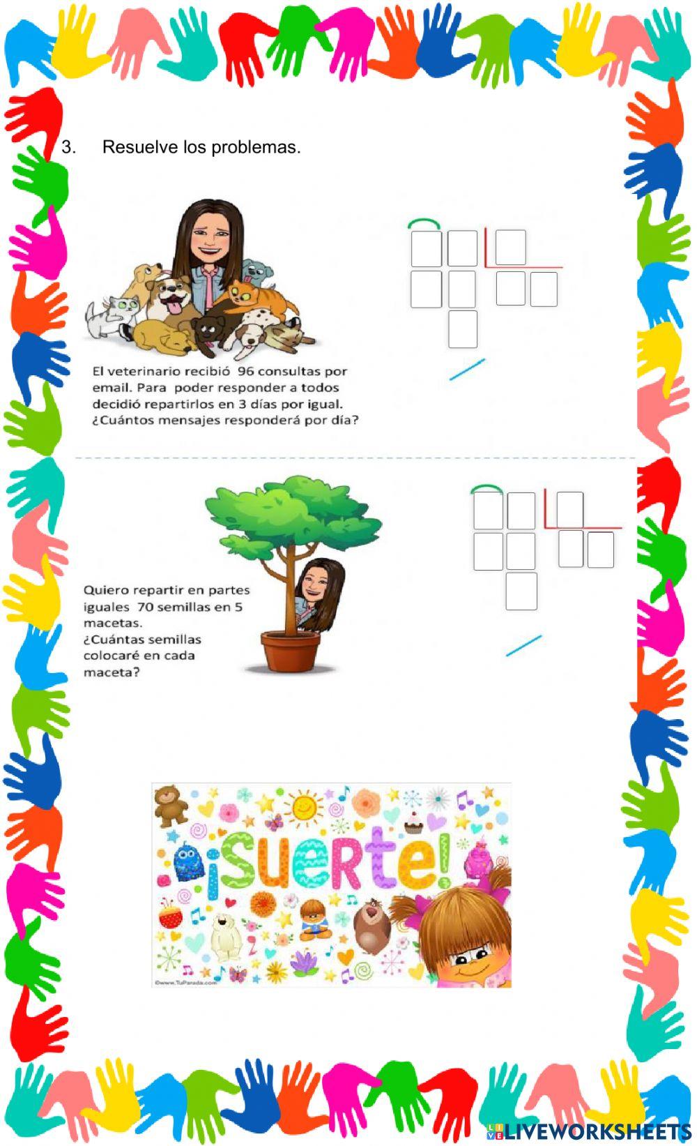 Evaluación matemáticas tercero