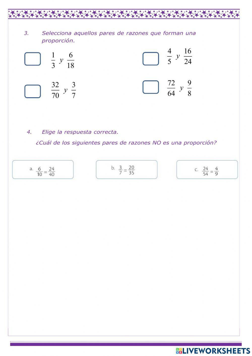 Razones y proporciones