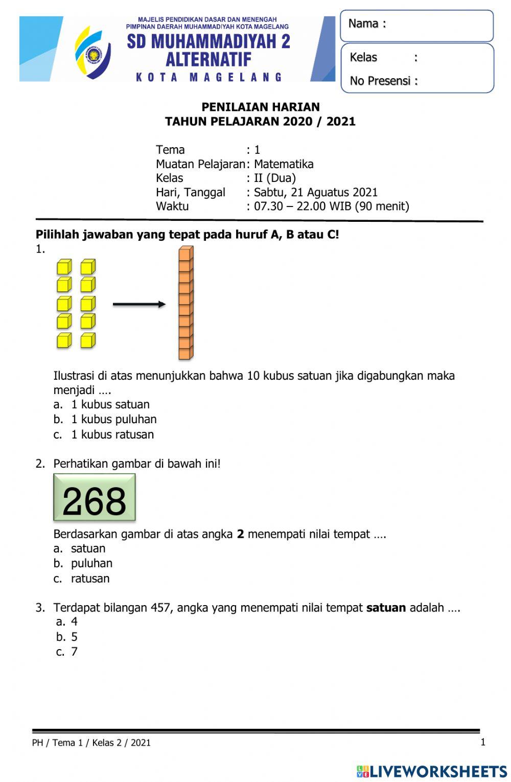 Penilaian Harian Matematika