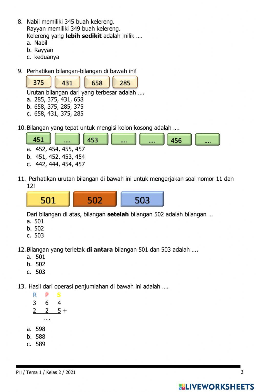 Penilaian Harian Matematika