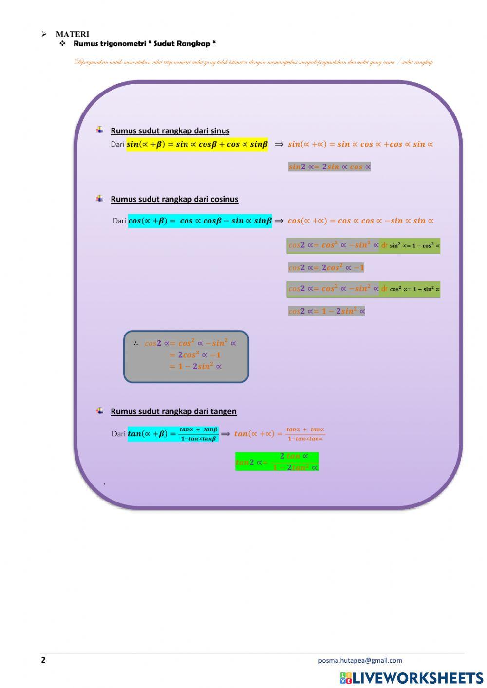 LKPD - IDENTITAS TRIGONOMETRI SUDUT RANGKAP-