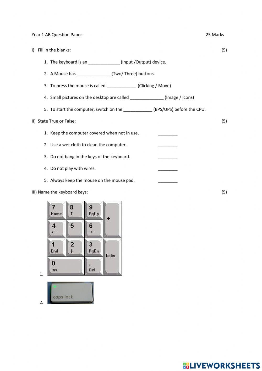 Input, Output devices, Keyboard