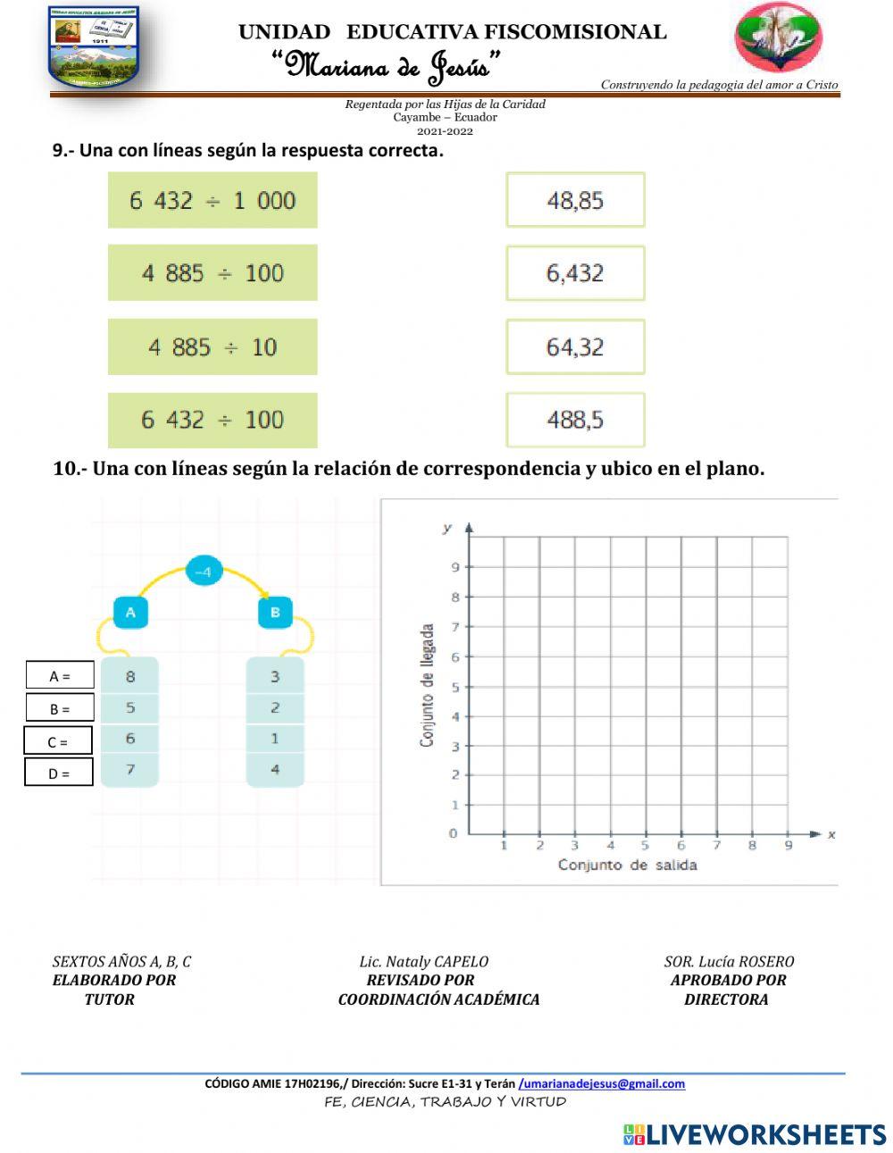 DIAGNOSTICO MATEMÁTICA