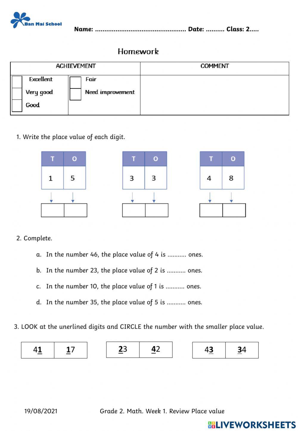 Tuần 1.BTVN.Toán TA