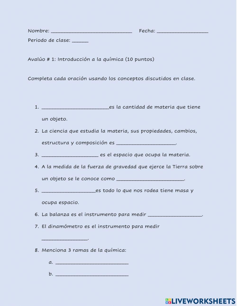 Introducción a la química