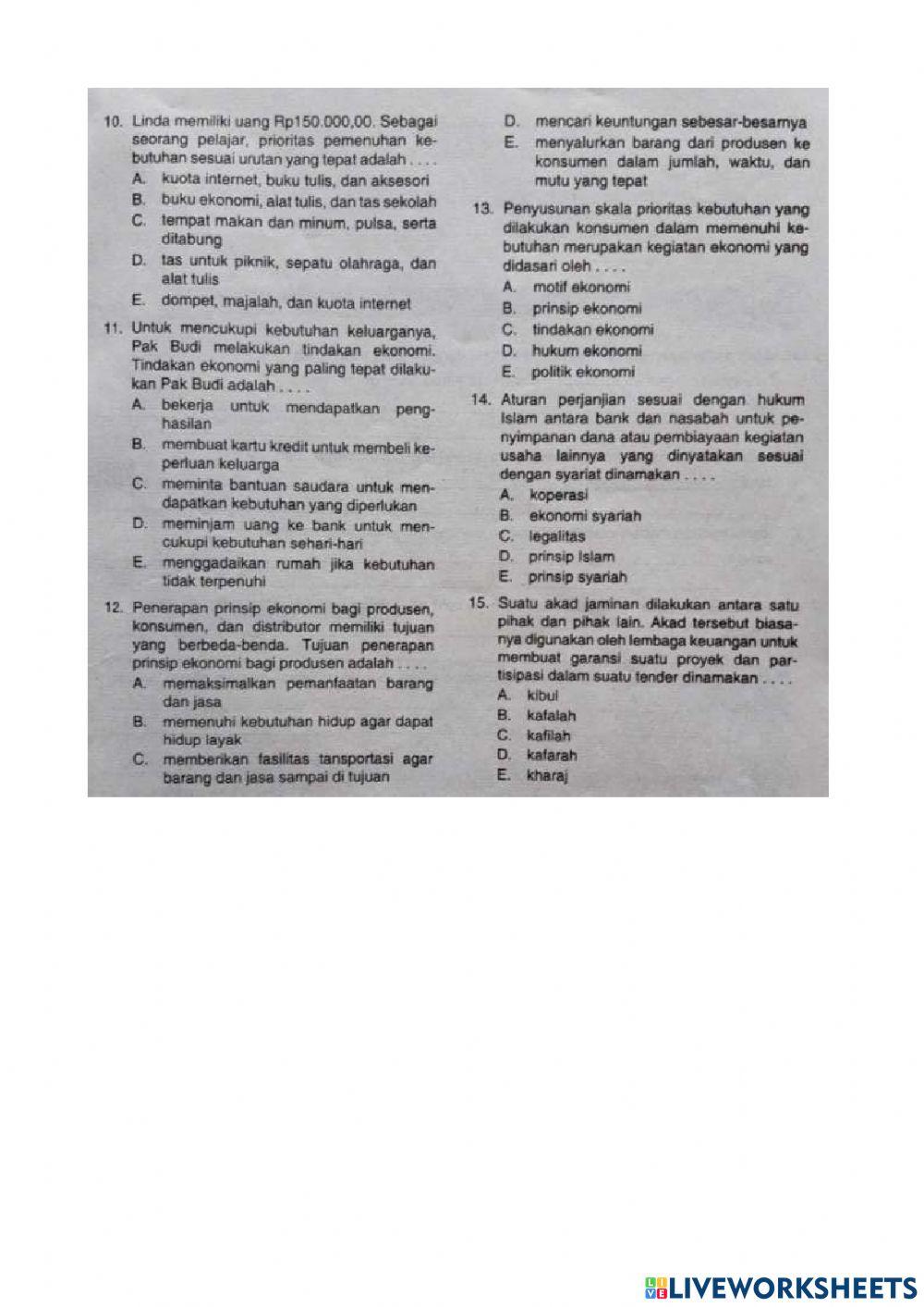 Kelas X PH1 Konsep Ilmu Ekonomi