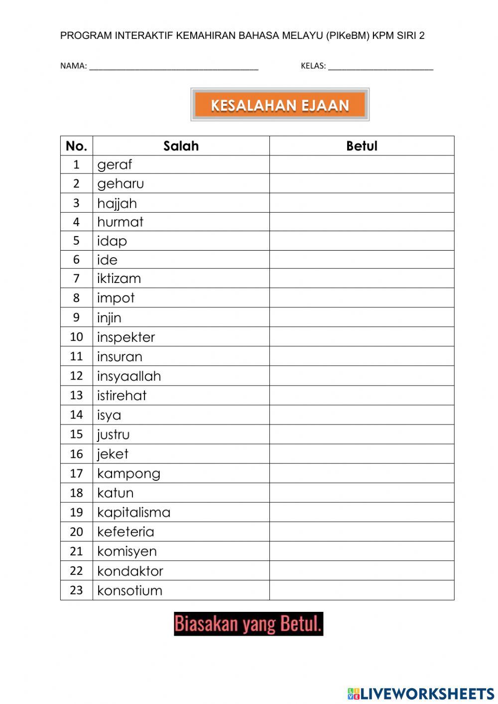 PROGRAM INTERAKTIF KEMAHIRAN BAHASA MELAYU (PIKeBM) KPM SIRI 2 - CAKNA MATA -KESALAHAN EJAAN