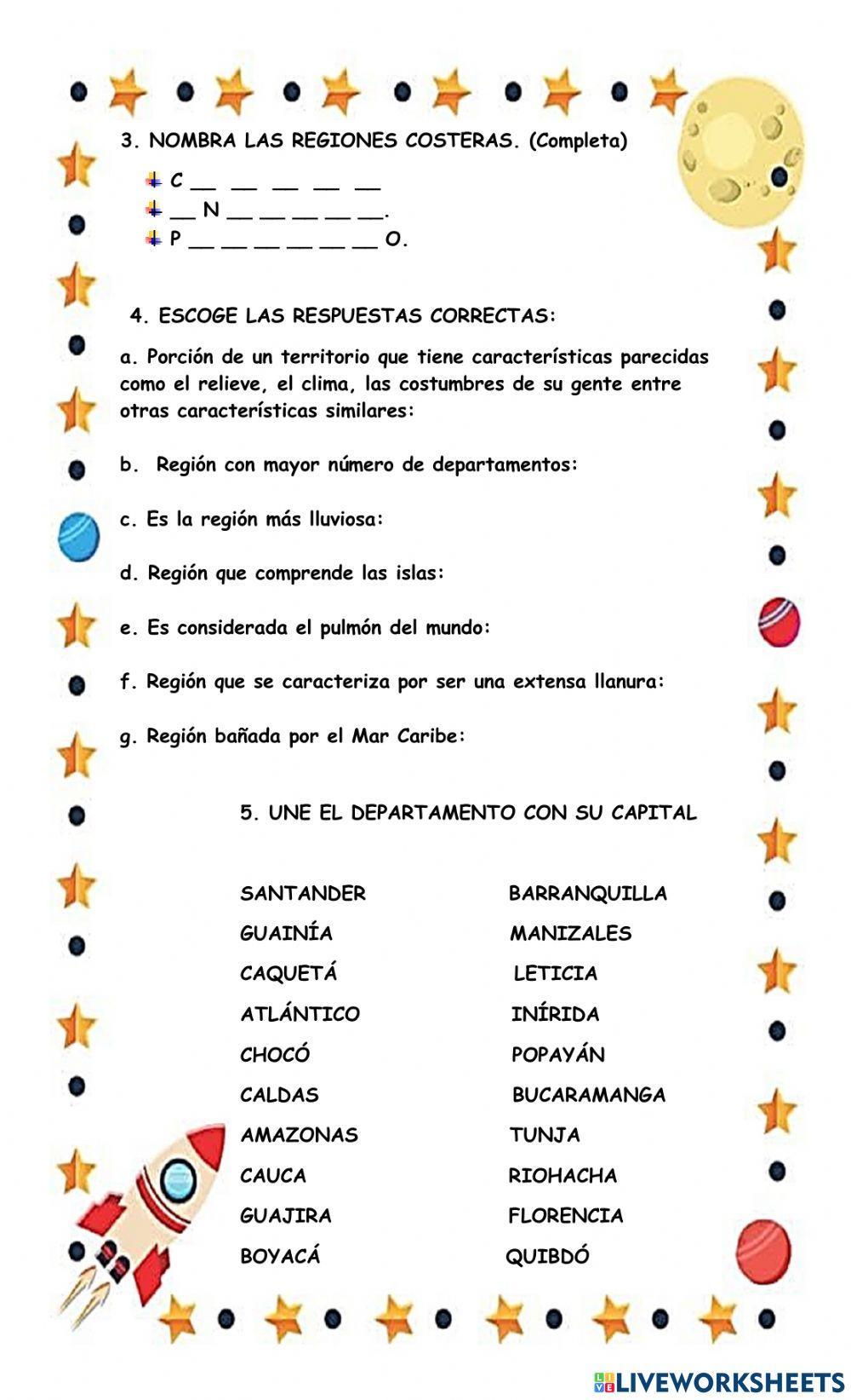 Taller regiones naturales de colombia