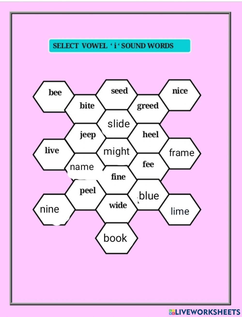 Long vowel sounds - i