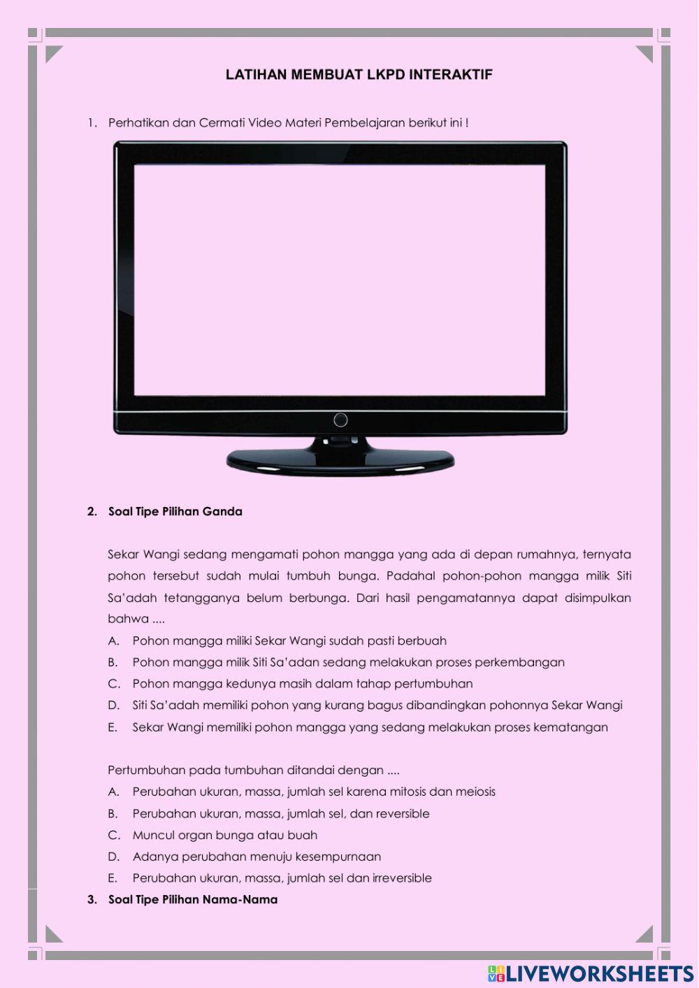 LKPD 1 Pertumbuhan dan Perkembangan
