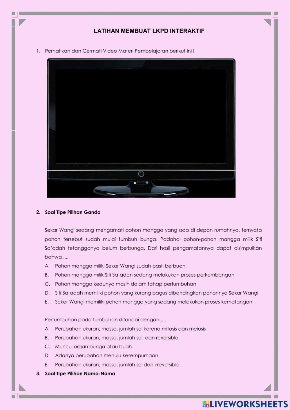 LKPD 1 Pertumbuhan dan Perkembangan
