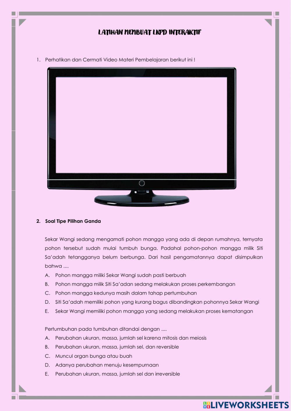 LKPD 01: Pertumbuhan dan Perkembangan