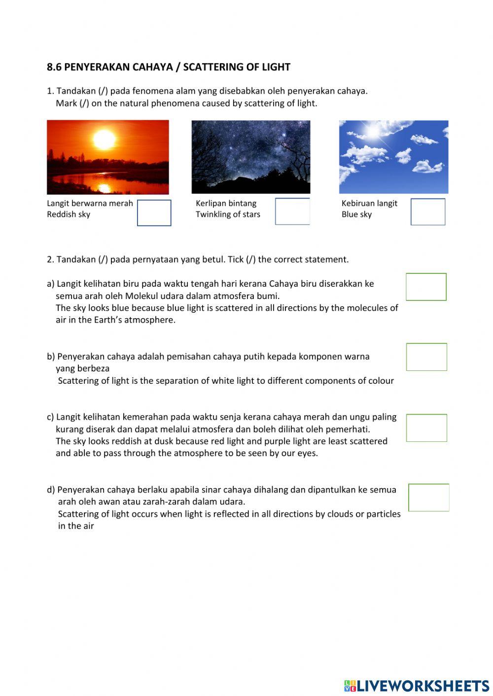 Penyerakan cahaya - Scattering of light