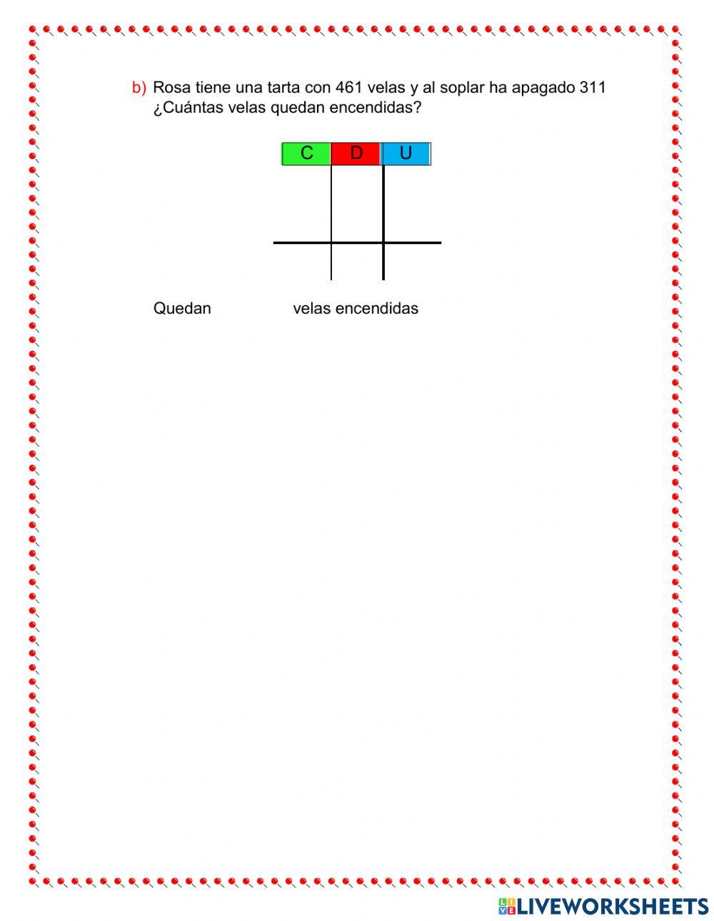 Sustracción sin canje