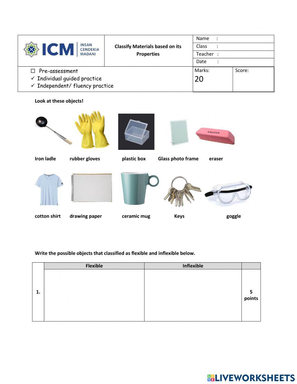 Classify Materials based on Their Properties 2147