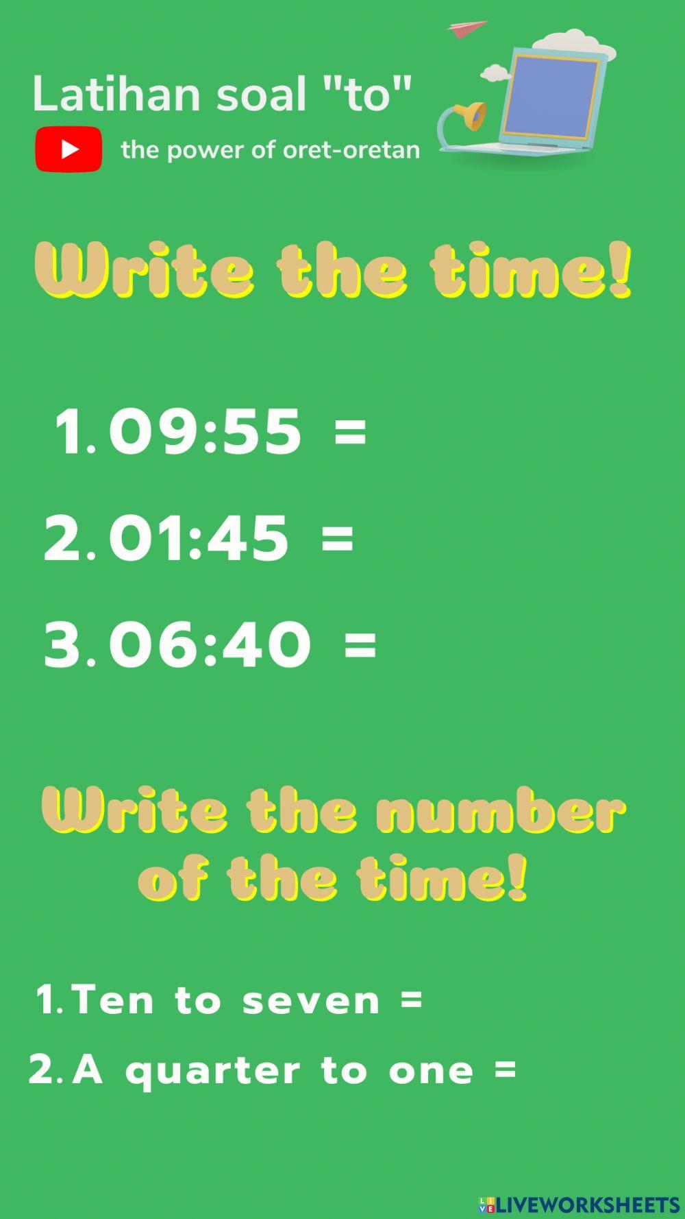 Time (penggunaan to)