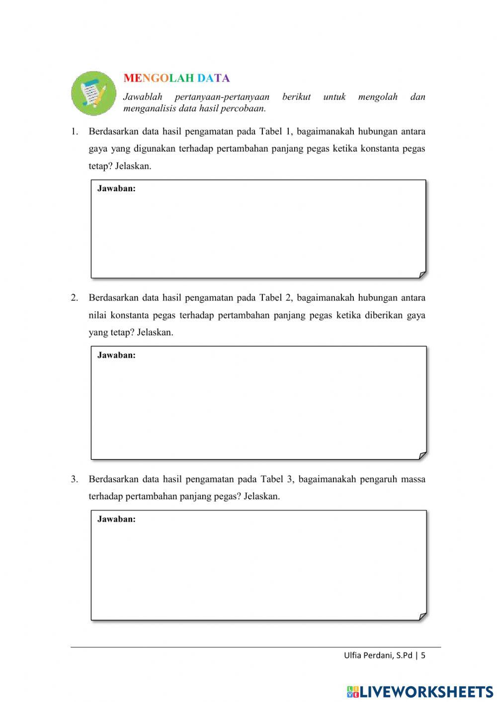 LKPD Elastisitas (Hukum Hooke)