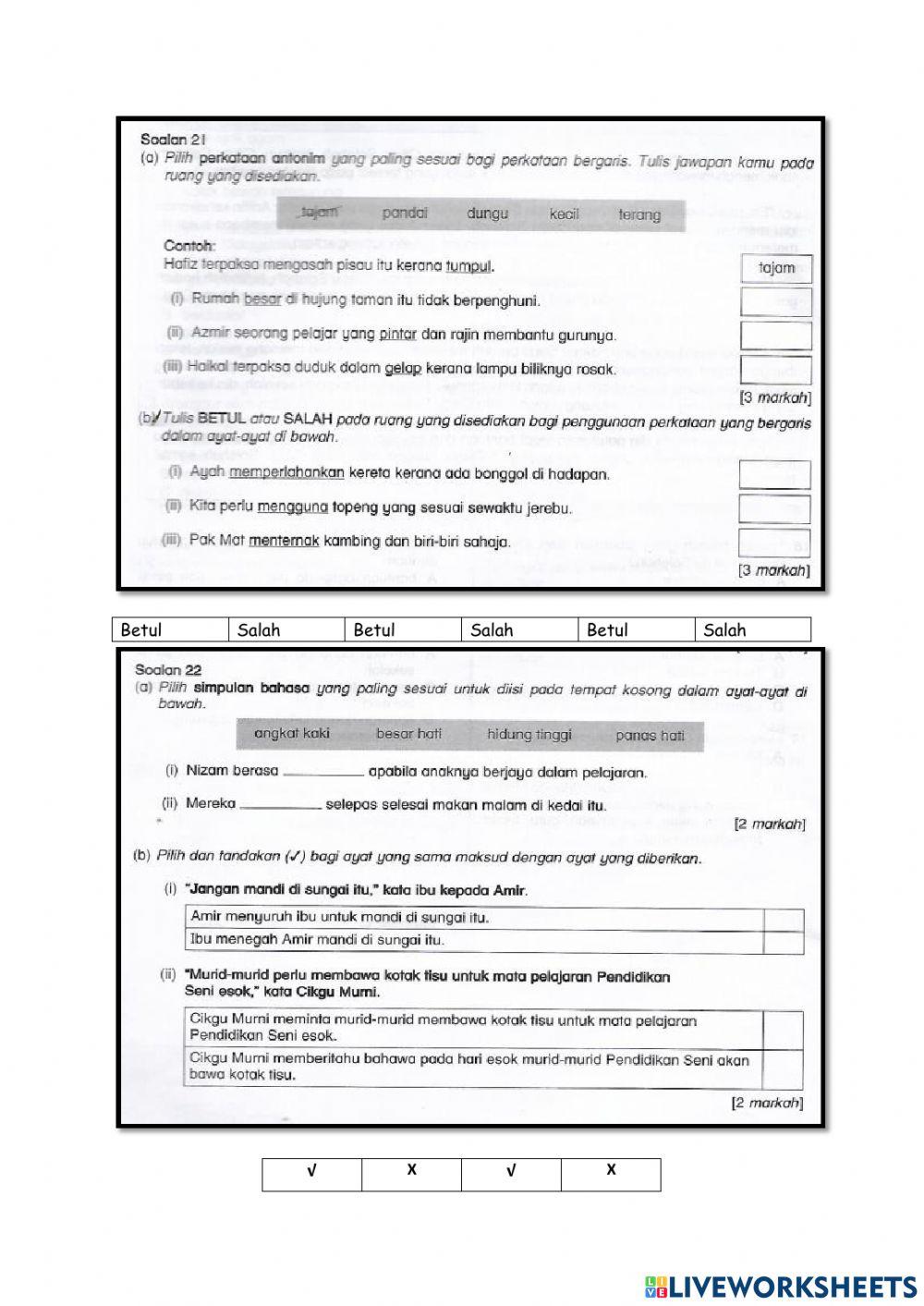 Bahasa Melayu Tahun 6