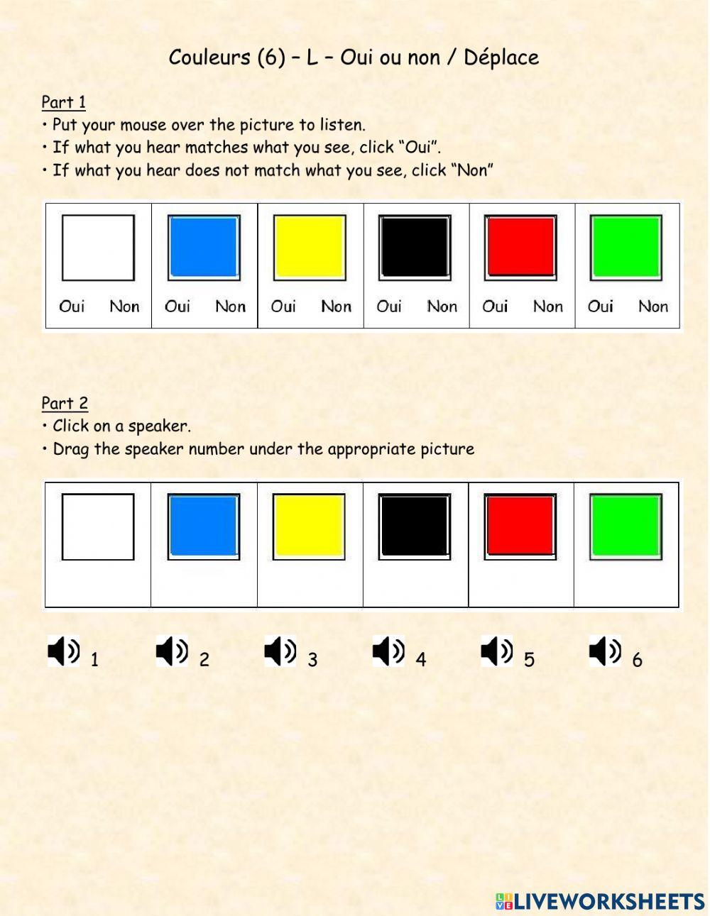 Couleurs (6) - L - Oui ou non-Déplace