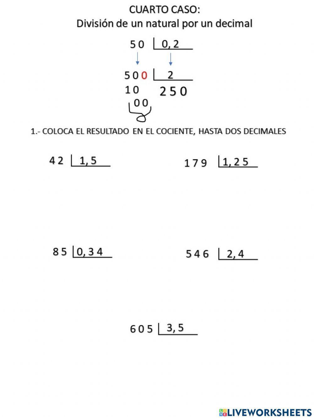 Natural entre decimal
