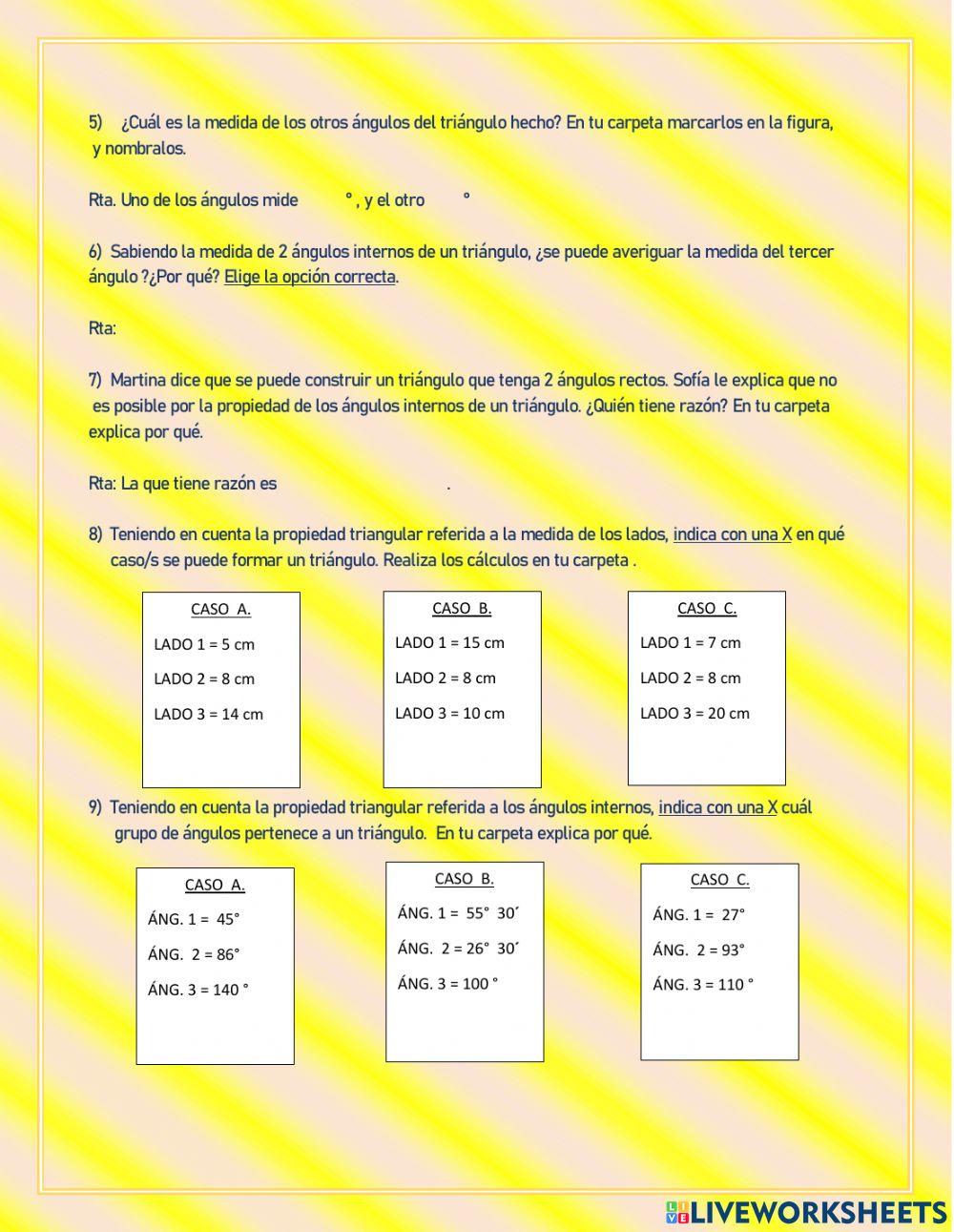 Triángulos. clasificación y propiedades.