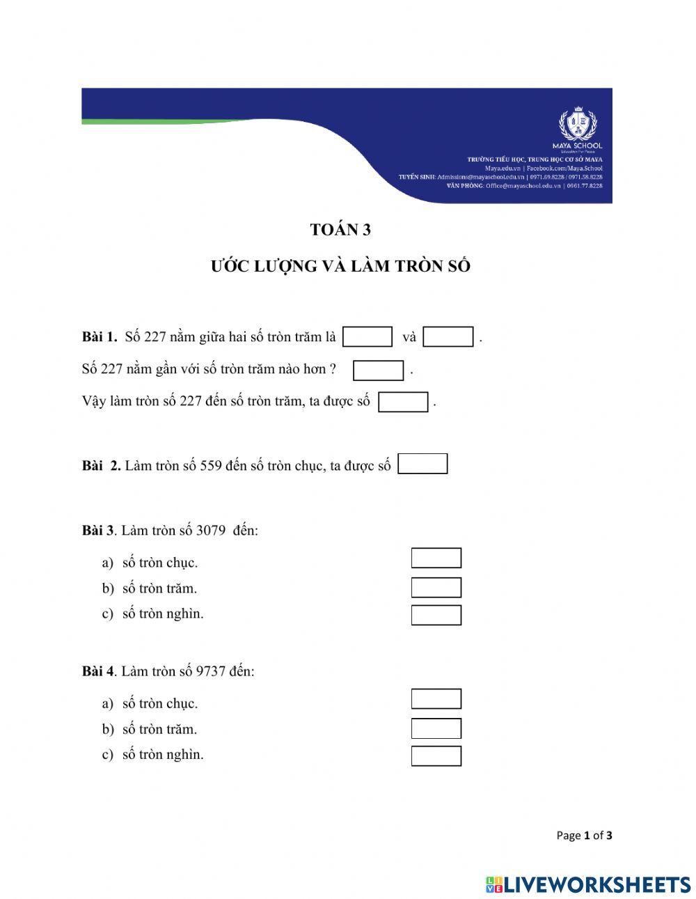 Ước lượng và làm tròn số