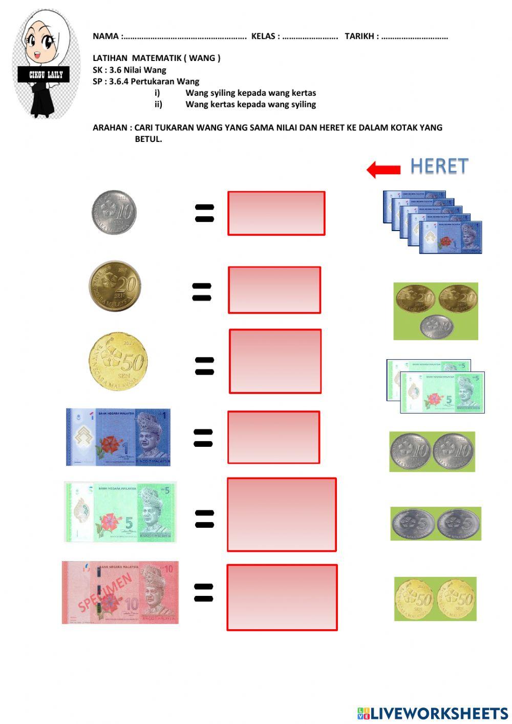 Latihan pertukaran nilai wang